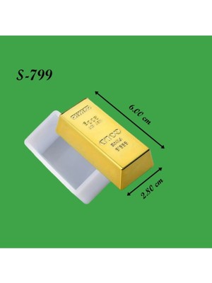 Silikon Kalıp Külçe Altın Görünümlü Tuğla (S799)