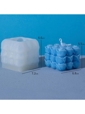 Güllü Küp Mum Silikon Kalıp (S704)