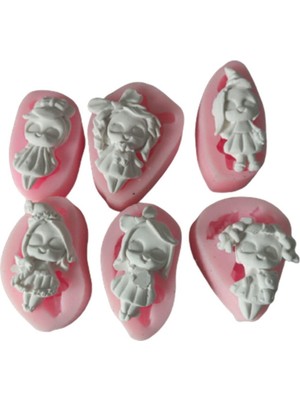 Altılı Minik Kız Figürü Silikon Kalıp