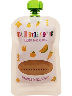 One Little Foodie Yıkanabilir Gıda Poşeti 150 ml 5'li Set ( 6 Ay Üzeri Bebekler İçin)