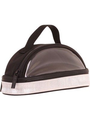 Kaukko Crescent Taşıma Saplı Kız Çocuk Iki Gözlü Kalemlik - Siyah, Şeffaf Cepli - K2724