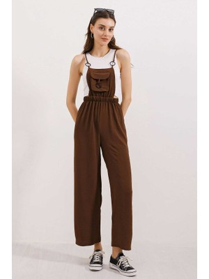 Modavera 7023 Askılı Bahçıvan Tulum - Kahverengi