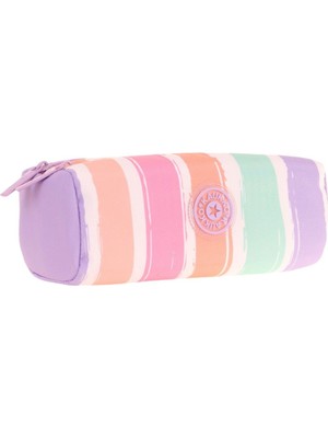 Kaukko Iki Bölmeli Kız Çocuk Okul Kalem Çantası - Mor Çok Renkli - K2712