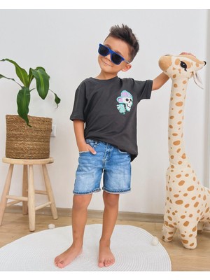 Kurukafa Baskılı Erkek Siyah Sırt Baskılı Tshirt