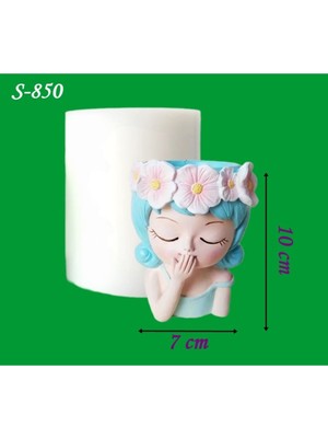 Kız Sukulent Saksı (Çiçek Taçlı) (S850)