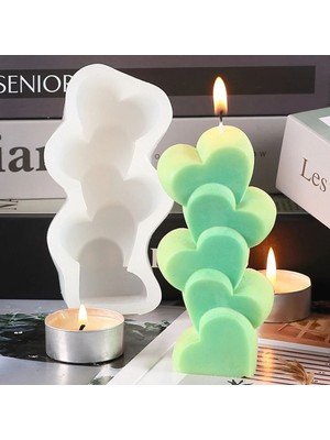 Kalp Sütun Mum Silikon Kalıp (S711)