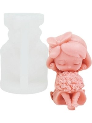 Çiçek Tutan Kız Silikon Kalıp (S757)