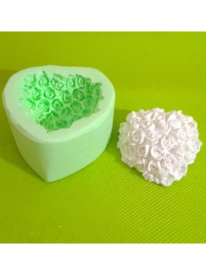 Küçük Kalpli Gül Silikon Kalıp