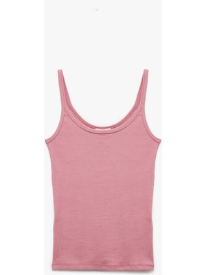 Koton Pamuklu U Yaka Slim Fit Fitilli Atlet