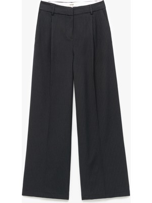 Koton Cepli Pile Detaylı Yüksek Bel Geniş Paça Palazzo Pantolon