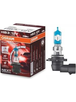 Osram 12V Hb3 Ampul 60W +%150 Fazla Işık %20 Beyaz Işık Nıght Breaker Laser (1 Ad)