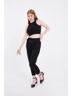 Modavera Tam Kalıp Basic Eşofman Pantolon - Siyah