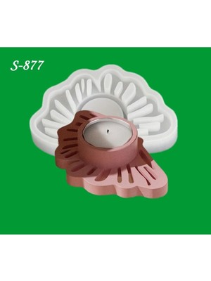 Yaprak Mum Tutucu No:3 Silikon Kalıp (S877)