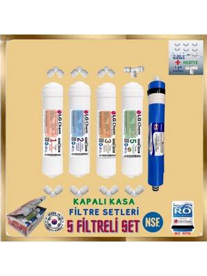 Ligth Gastro Gold 5 Filtre 3 Ön Filtre.90 Gpd Nano Lg Membranlı.gümüş Iyon Tatlandırıcılı Filtreli Su Arıtma Cihazı Filtre Seti