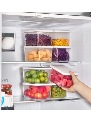Selka Home 8 Adet Derin 1 Lt. Nora Organizer Buzdolabı Buzluk Düzenleyici Saklama Kabı