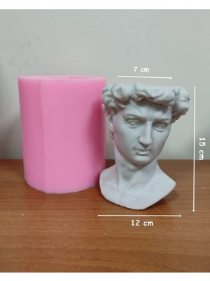 Erkek Büst Saksı Silikon Kalıp (15 Cm)