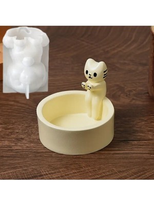 Kedili Mum Tutucu Silikon Kalıp (S901)