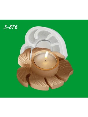 Yaprak Mum Tutucu No:2 Silikon Kalıp (S876)