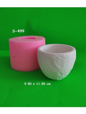 Yaprak Desenli Saksı Silikon Kalıp