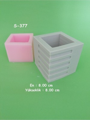 Kare Desensli Saksı 2 Silikon Kalıp