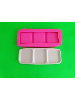 Üçlü Oval Saksı Tabanlık Silikon Kalıp