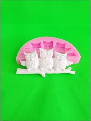 Üçlü Baykuş Dalda Silikon Kalıp