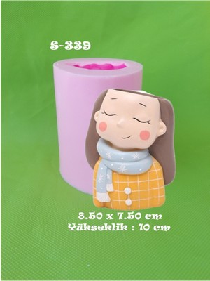 Atkılı Kız Saksı Silikon Kalıp