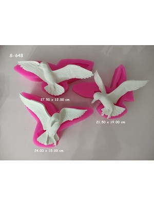 Büyük Üçlü Kuş Silikon Kalıp (S648)