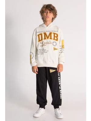 Baskılı Kapüşonlu Oversize 2'li Erkek Çocuk Takım