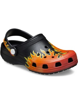 Crocs 211214 Classic Flames Clog T Siyah-Kırmızı Çocuk Terlik