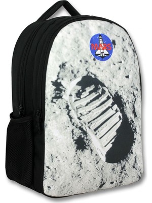 Ümit Çanta Erkek Çocuk Okul Sırt Çantası - Mars Ayak Izi - Beyaz Siyah - 5101 (7 Yaş ve Üzeri)