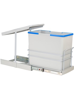 Afeks Pyramith Gri 24 Litre Teleskopik Raylı Çöp Kovası (P-9156) Modern Tasarım