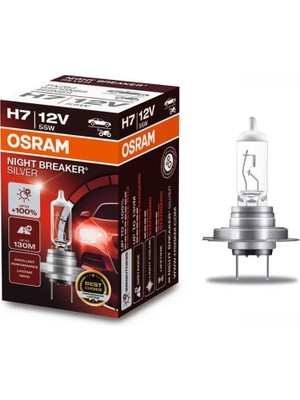 Osram 12V H7 Ampul 55W +%100 Fazla Işık Nıght Breaker Sılver (1 Ad)