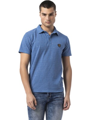 CT825 Men’s Polo Collar Badge-Detail T-Shirt