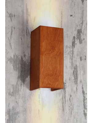 Yansıtma Tasarımlı Çift Yönlü Ahşap Salon Hol Cafe  Otel  Duvar Aplik Avize