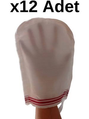 Melis Home İnce Hamam Kesesi Hassas Ciltler İçin Beyaz 12 Adet Setli Ürün