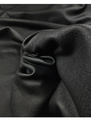 Tek En Siyah Sıvamalı Tok Esnek Interlok Örme (En  95 cm x Boy  240 Cm)