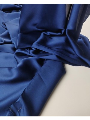 Lacivert Renkte Ince Saten (En  145 cm x Boy  300 Cm)