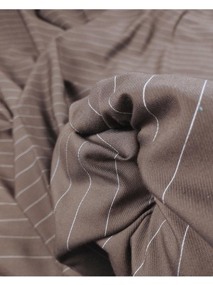 Kahve Üzeri Krem Enine Çizgili Aerobin (En  150 cm x Boy  245 Cm)