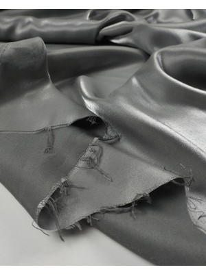 %80 Viskon %20 Sentetik Gri Renkte Monoray Saten (En  150 cm x Boy  290 Cm)