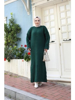 Kadın Örgülü Triko Tesettür Elbise