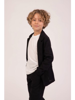 Yazlık 3 Parça Ceketli Keten Erkek Çocuk Takım