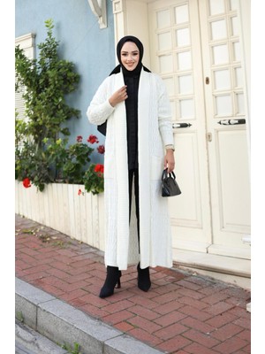 Kadın Örgülü Triko Hırka