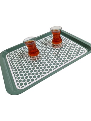 Kaydırmaz Tabanlı Servis Tepsi Sunum Tepsisi Büyük BOY-1136-02-BORDO,YEŞİL