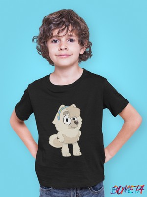 Bumeta Bluey Sevimli Köpek Kardeşler Indy Çocuk Tişört T-Shirt