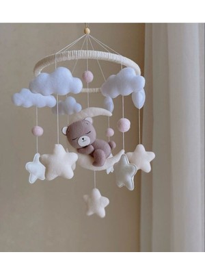 Elite Uyuyan Ayıcık %100 El Işçiligi Bebek Odası Beşik Süsü Dönence 1 Adet