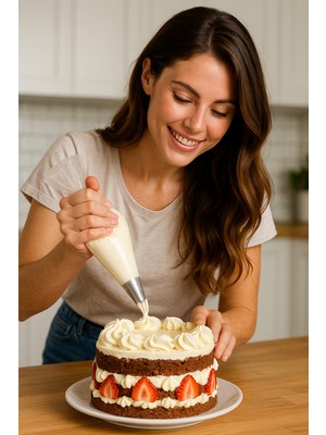 Krema Sıkma Torbası 25 cm – 50'li Tek Kullanımlık Kaliteli  Pasta Süsleme Torbası