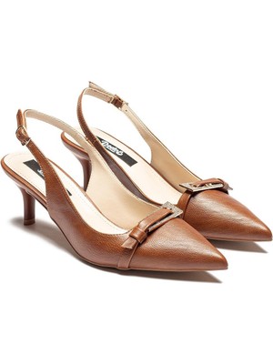 Dedos Kadın Topuklu Sivri Burunlu Taşlı Tokalı Ayakkabı 3115