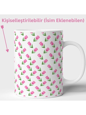 Adını Fısıldayan Lale – Kişiselleştirilebilir 330 ml Porselen Kupa Bardak