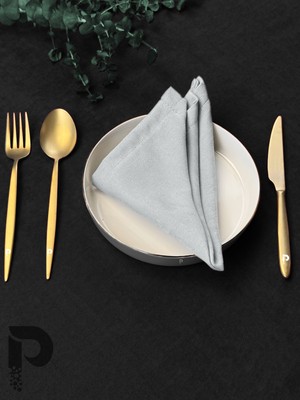 PERLE Açık Gri Kumaş Peçete Daily Serisi Kadife Görünümlü